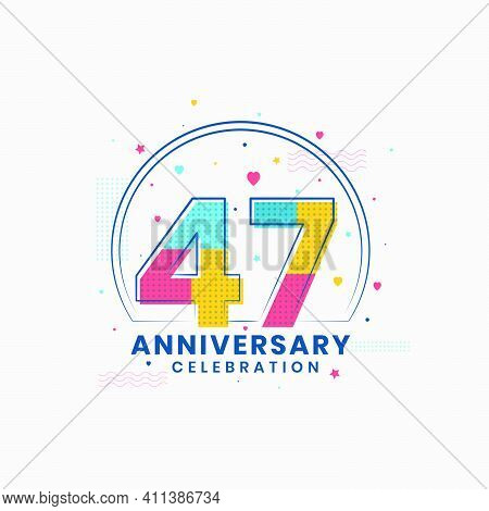 47 Anniversary Celebration, Modern 47th Anniversary Design Vector Illustrator