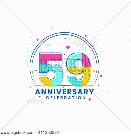 59 Anniversary Celebration, Modern 59th Anniversary Design Vector Illustrator