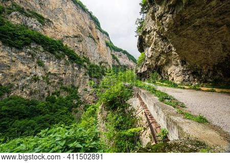 View Of Cherek Gorge In The Caucasus Mountains In Kabardino-balkaria, Russia