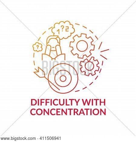 Difficulty With Concentration Concept Icon. Psychological Problems Idea Thin Line Illustration. Emot