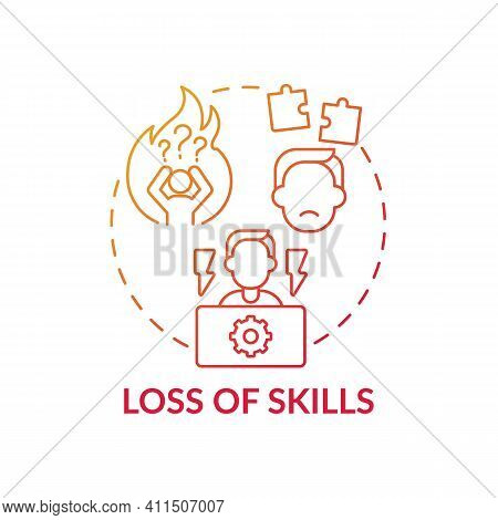 Loss Of Skills Concept Icon. Unemployed Employees Losing Experience Idea Thin Line Illustration. Inc