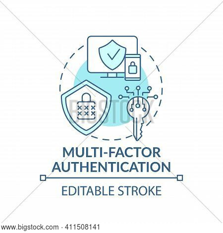 Multi-factor Authentication Concept Icon. Computer Access Control Method Idea Thin Line Illustration