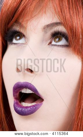 lila Lippen