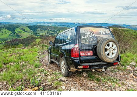 Capitólio - Mg, Brazil - December 10, 2020: Terra Adventure Passeios 4x4. Tourist Car That Takes Tou