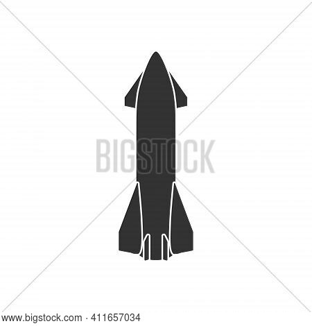 Realistic Vector Icon Of The Starship Prototype Spaceship. Reusable Transport System Designed To Tra