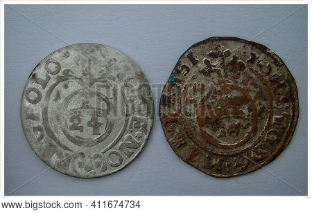 Silver Coin Europe 17th Century, 1611, Rarity, Near A False Coin