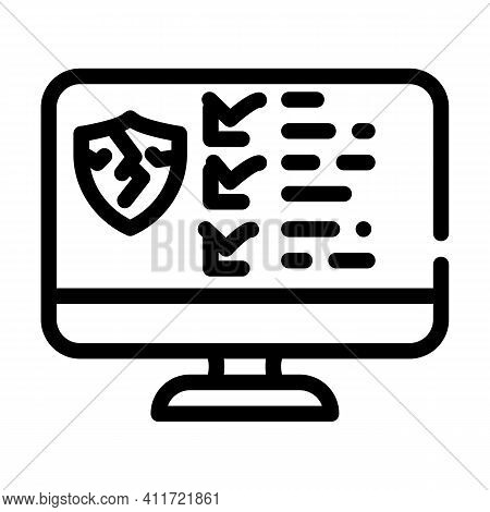 Broken Defense System Line Icon Vector Illustration