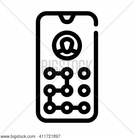 Picture Password Line Icon Vector Illustration Line