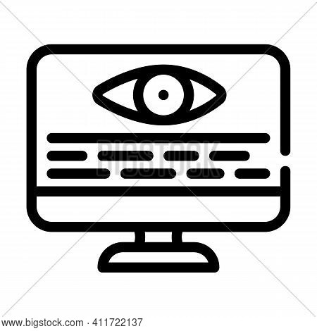 Digital Observation Line Icon Vector Illustration Line