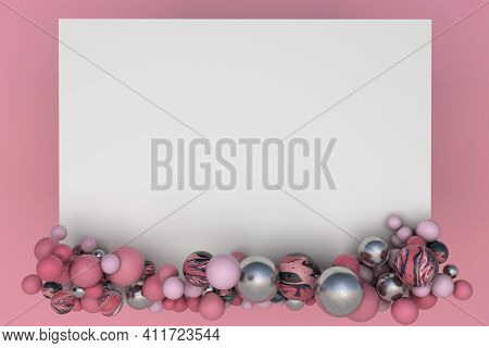 Colorful Balloons With Empty Space For Text.