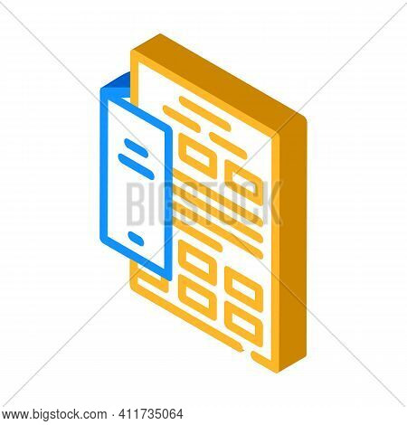 Insert Booklet Isometric Icon Vector Illustration Sign