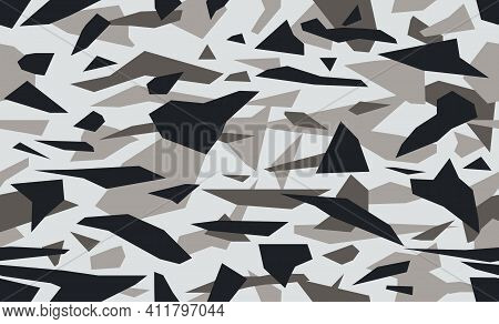 Triangular Camouflage Pattern Background, Seamless Vector Illustration. Masking Geometric Camo, Repe