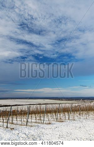 Winter landscape near Popice, Southern Moravia, Czech Republic