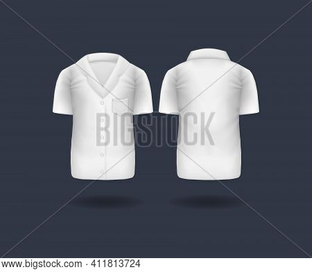 Realistic White Medical T-shirt, Lab Uniform, Doctor Medical Laboratory Clothes, Hospital Profession