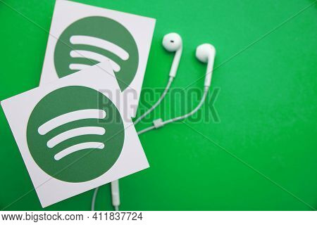 London, Uk - March 2021: Spotify Music And Audio Streaming Service Logo