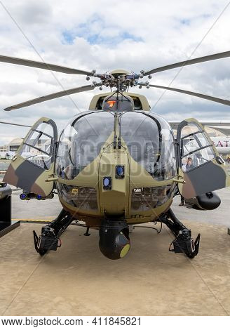 Serbian Army Airbus H145m Battle Support Helicopter At The Paris Air Show. France - June 20, 2019