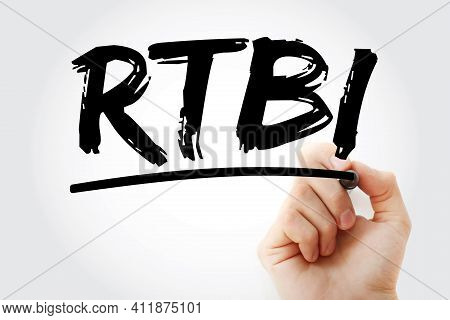 Rtbi - Real Time Business Intelligence Acronym With Marker, Concept Background