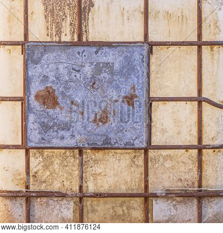 Harmonic Structured Background Of An Old Rusty Water Tank In Detail With Copy Space