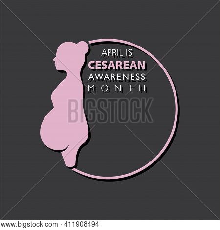 Vector Illustration Of Cesarean Awareness Month Observed In The Month Of April
