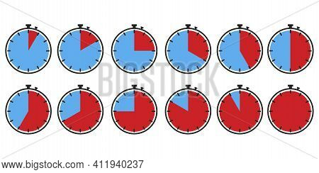Red Chronometer. Clock Icon Vector. Timer Icon Symbol Illustration. Stopwatch Icon Vector. Stock Ima