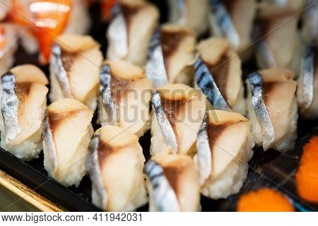 Suchi For Sell In The Supermarket, Suchi Is Japanese National Food Popular Throughout The World