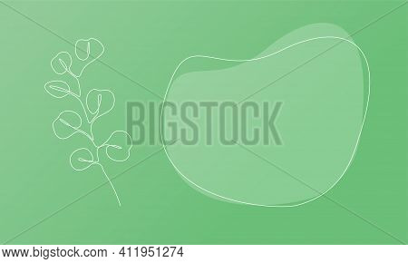 Nature Template Presentation Design With Silver Eucalyptus. Template For Web Banner With Botany Plan