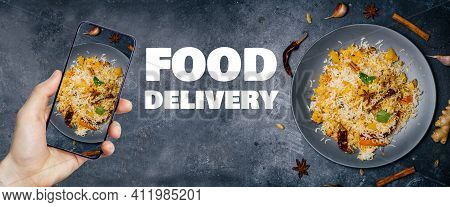 Indian Food Delivery. Indian Cuisine And Food Delivery Smartphone Apps Online