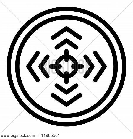Goal Reticle Icon. Outline Goal Reticle Vector Icon For Web Design Isolated On White Background