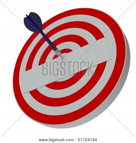 Dart hitting center target on dartboard