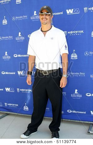 MOOREPARK, CA - SEPT 16:  Brett Scallions arrives at the 6th Annual Scott Medlock & Robby Krieger Golf Invitational & All-Star Concert on September 16, 2013 in Moorepark CA. 