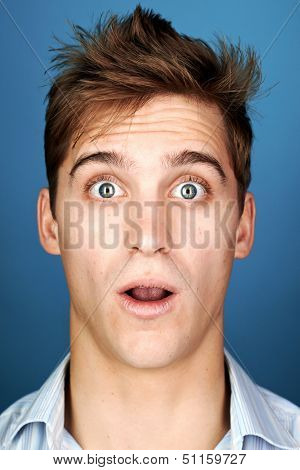Funny face man portrait real silly fun expression