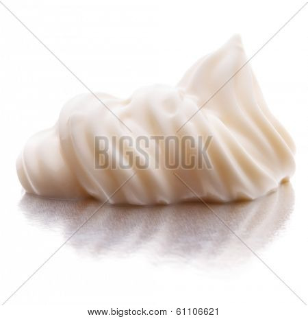 Mayonnaise swirl  isolated on white background cutout