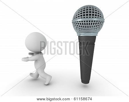 3D Man is afraid of public speaking