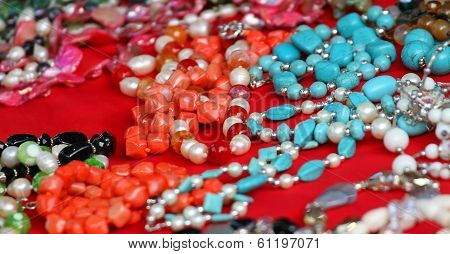 Vintage Jewelry And Trinkets For Sale At A Flea Market In Rome