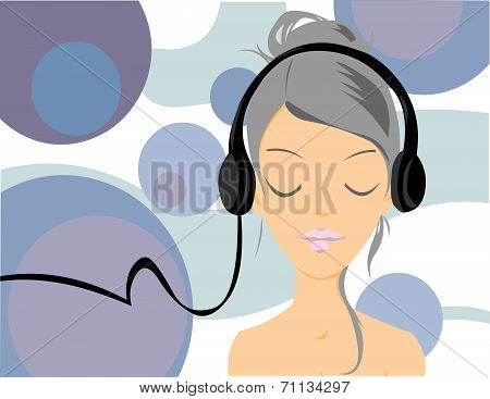 Girl, listening to music