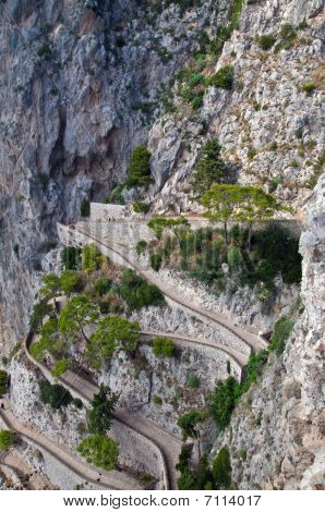 The Via Krupp In Capri Island, Italy