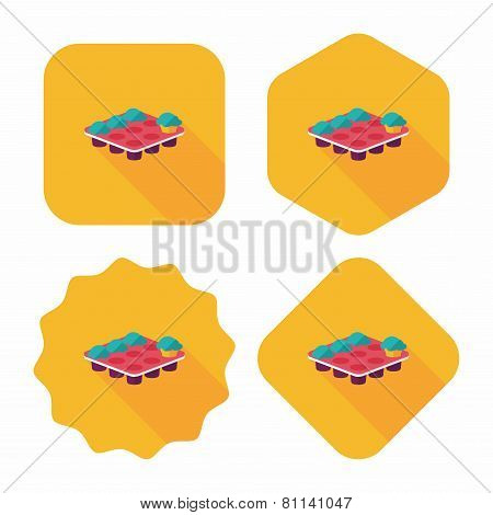 Kitchenware Baking Plate Flat Icon With Long Shadow,eps10