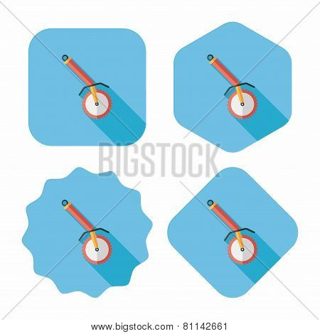 Kitchenware Corkscrew Flat Icon With Long Shadow,eps10