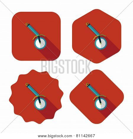 Kitchenware Corkscrew Flat Icon With Long Shadow,eps10