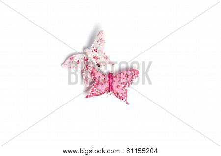 Butterflies over white