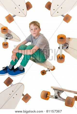 Child on his skateboard Longboard