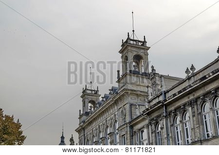 Fragment of ancient building with rich decoration in center of Ruse town, Bulgaria   from 1897 year