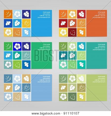 Set 8 Of 6 Horizontal Business Cards.