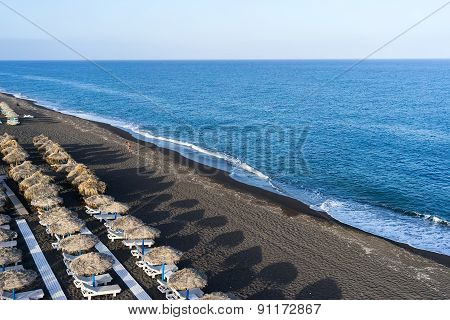 Perissa Beach In Santorini