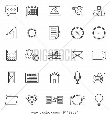 Application Line Icons On White Background