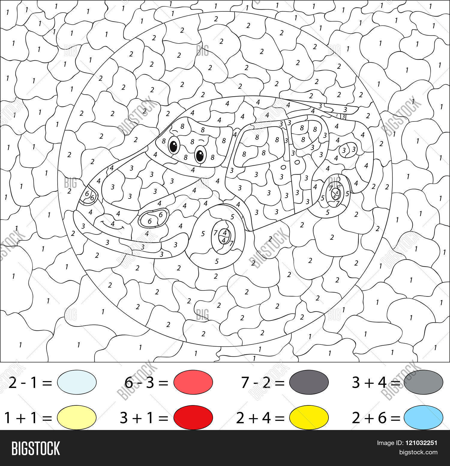 Cartoon Car. Color By Vector & Photo (Free Trial) | Bigstock