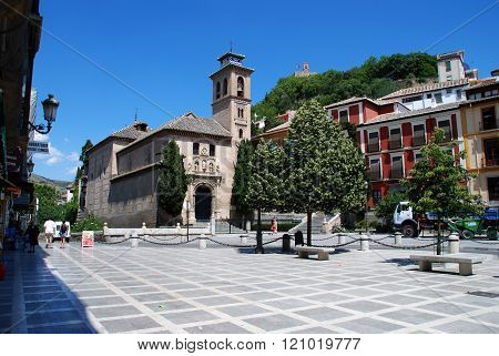 Santa Ana church in the Plaza Nueva, Granada.