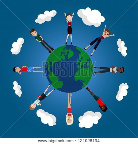 Vector Flat Design World Peace Illustration