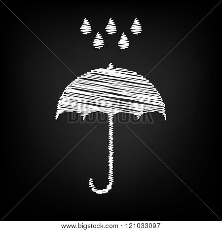 Umbrella with water drops