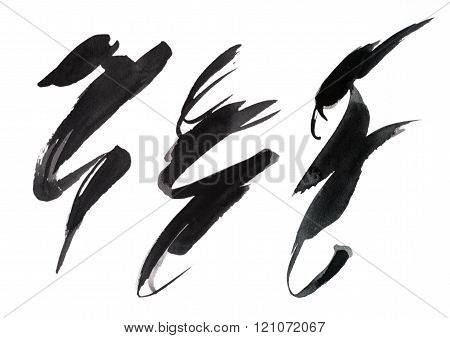 smears black paint
